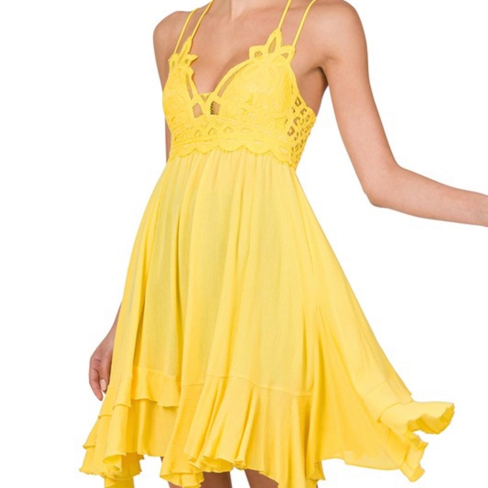 Yellow Lace Summer Dress